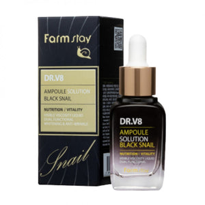 FARMSTAY DR-V8 BLACK SNAIL AMPOULE SOLUTION 30ml