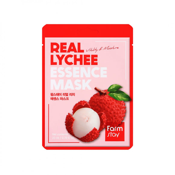 FARMSTAY REAL LYCHEE ESSENCE MASK SHEET 23ml