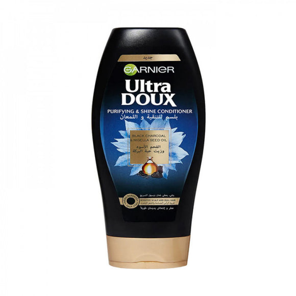 Garnier Ultra Doux Clarifying & Shine Conditioner With Black Charcoal & Black Seed Oil 400ml