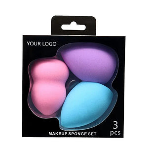 3 colorful makeup sponges