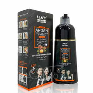 Laser White - Argan Dye Shampoo Brown Black 420 ml